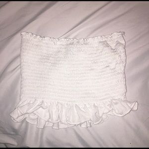 Ribbed White Tube Top